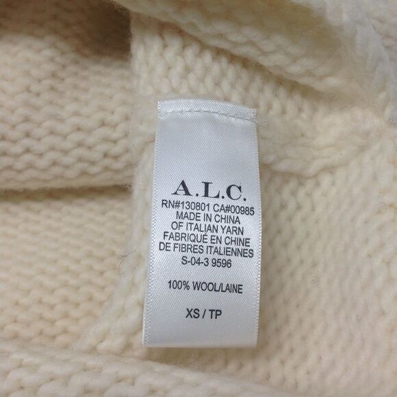 A.L.C. Jake Cream 4-Ply Wool Chunky Turtleneck Sweater Size XS - Picture 8 of 8